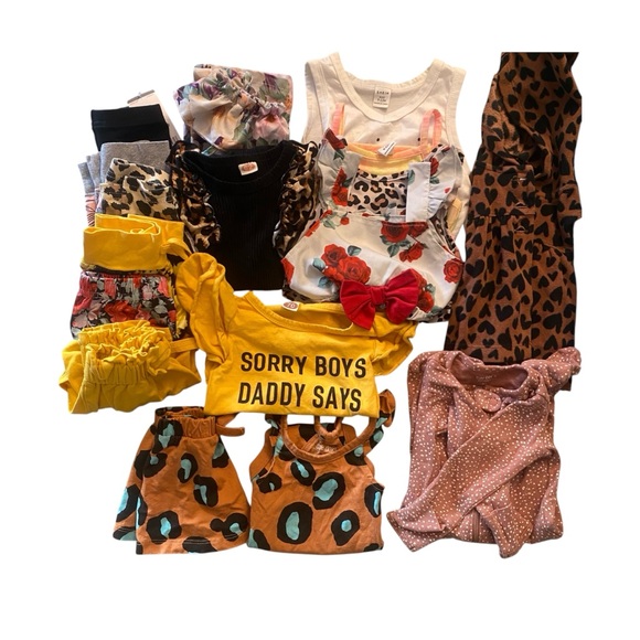 SHEIN Other - Colorful Baby Girl Clothing Bundle Cheetah Print Sassy